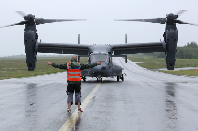 US Air Force Bell Boeing V-22 Osprey at Tour-de-Sky airshow at Kuopio, Finand. (Photo by Fyodor Borisov/Transport-Photo Images)