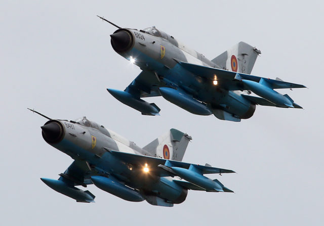 Romania Air Force Mikoyan-Gurevich MiG-21 at Tour-de-Sky airshow at Kuopio, Finand. (Photo by Fyodor Borisov/Transport-Photo Images)