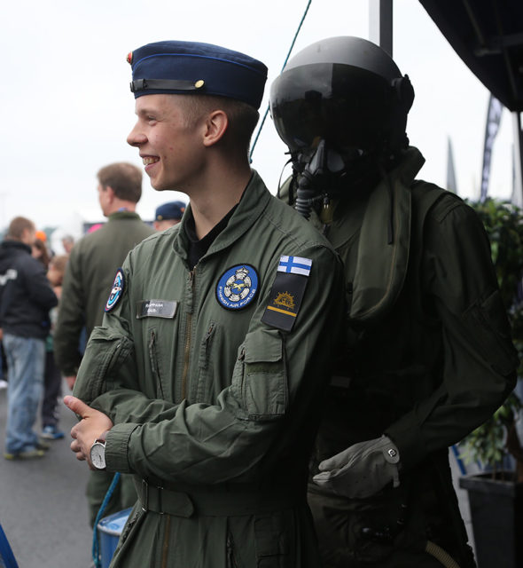 Finnish Air Force staff at Tour-de-Sky airshow at Kuopio, Finand. (Photo by Fyodor Borisov/Transport-Photo Images)