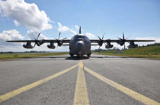 US Air Force Lockheed Martin MC-130J Hercules (L-382) at Tour-de-Sky airshow at Kuopio, Finand. (Photo by Fyodor Borisov/Transport-Photo Images)