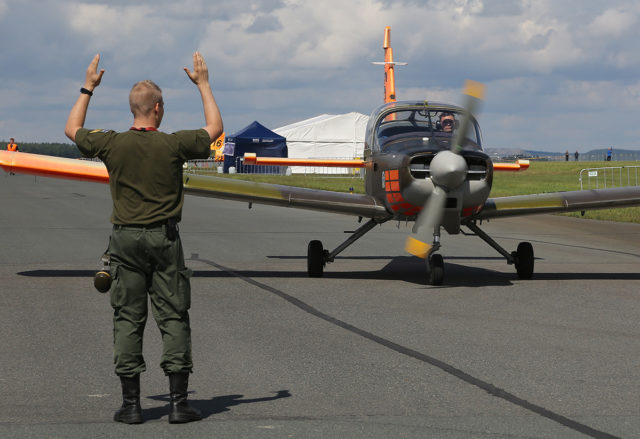 Finnish Air Force Valmet L-70 Vinka at Tour-de-Sky airshow at Kuopio, Finand. (Photo by Fyodor Borisov/Transport-Photo Images)