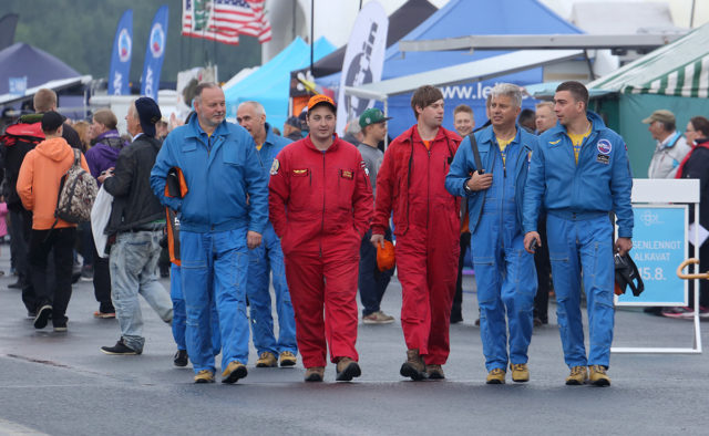 Baltic Bees aerobatic group crew at Tour-de-Sky airshow at Kuopio, Finand. (Photo by Fyodor Borisov/Transport-Photo Images)