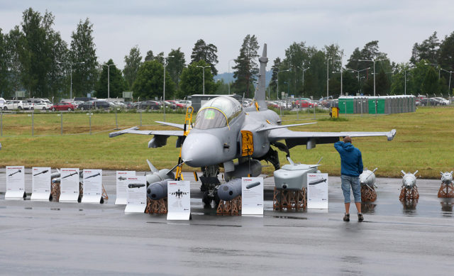 Swedish Air Force Saab JAS 39 Gripen at Tour-de-Sky airshow at Kuopio, Finand. (Photo by Fyodor Borisov/Transport-Photo Images)