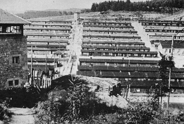 Flossenbürg after it was liberated in April 1945. Wikimedia Commons / Public Domain.