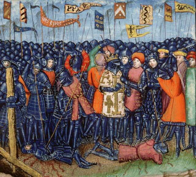 The Battle of Hattin, 1187, a decisive victory for Saladin. Anonymous 15th Century Illustration. Wikipedia / Public Domain