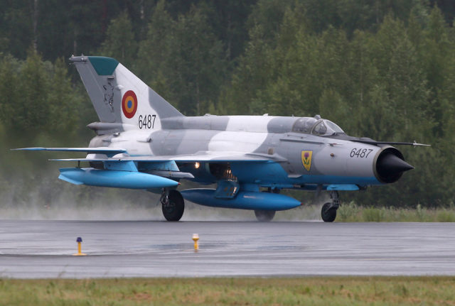 Romania Air Force Mikoyan-Gurevich MiG-21 at Tour-de-Sky airshow at Kuopio, Finand. (Photo by Fyodor Borisov/Transport-Photo Images)