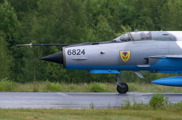 Romania Air Force Mikoyan-Gurevich MiG-21 at Tour-de-Sky airshow at Kuopio, Finand. (Photo by Fyodor Borisov/Transport-Photo Images)