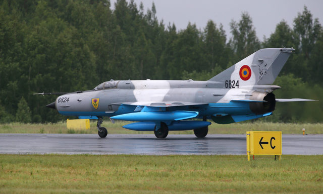 Romania Air Force Mikoyan-Gurevich MiG-21 at Tour-de-Sky airshow at Kuopio, Finand. (Photo by Fyodor Borisov/Transport-Photo Images)