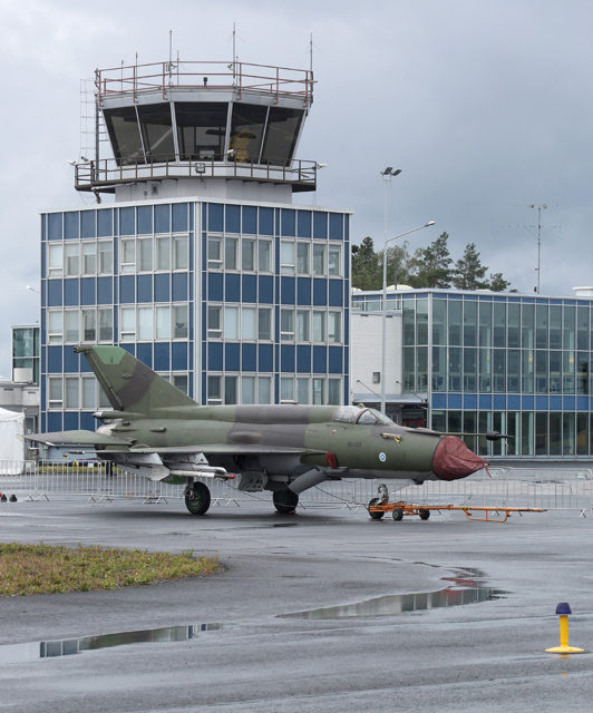 Finnish Air Force Mikoyan-Gurevich MiG-21 at Tour-de-Sky airshow at Kuopio, Finand. (Photo by Fyodor Borisov/Transport-Photo Images)