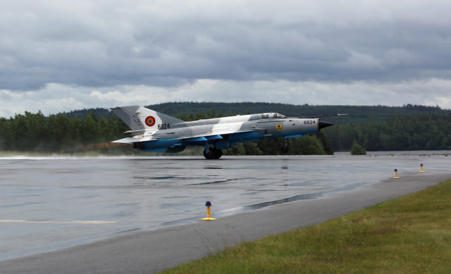 Romania Air Force Mikoyan-Gurevich MiG-21 at Tour-de-Sky airshow at Kuopio, Finand. (Photo by Fyodor Borisov/Transport-Photo Images)