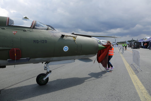 Finnish Air Force Mikoyan-Gurevich MiG-21 at Tour-de-Sky airshow at Kuopio, Finand. (Photo by Fyodor Borisov/Transport-Photo Images)