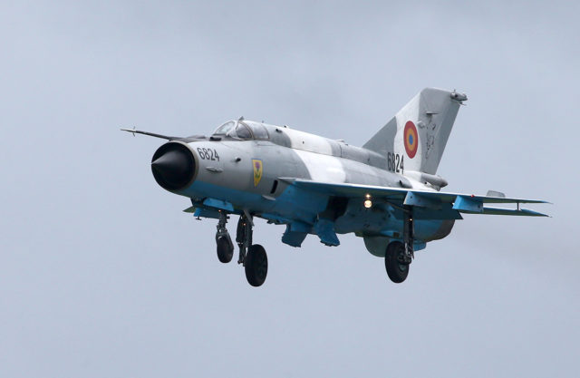 Romania Air Force Mikoyan-Gurevich MiG-21 at Tour-de-Sky airshow at Kuopio, Finand. (Photo by Fyodor Borisov/Transport-Photo Images)