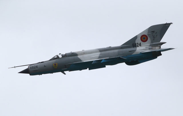 Romania Air Force Mikoyan-Gurevich MiG-21 at Tour-de-Sky airshow at Kuopio, Finand. (Photo by Fyodor Borisov/Transport-Photo Images)