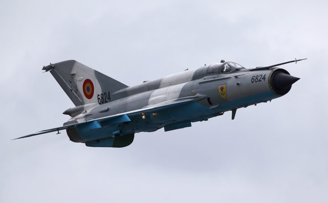 Romania Air Force Mikoyan-Gurevich MiG-21 at Tour-de-Sky airshow at Kuopio, Finand. (Photo by Fyodor Borisov/Transport-Photo Images)