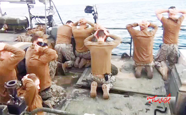 US sailors surrendering before Iranian forces
Image Source: Image Source: Khamenei.ir