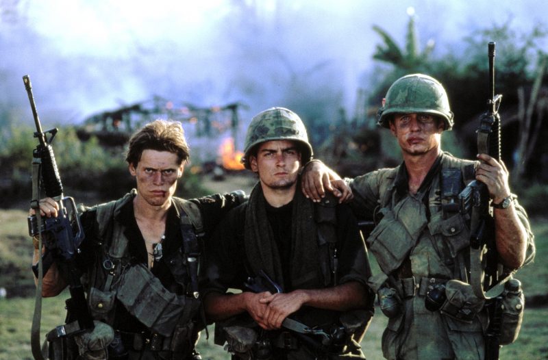 PLATOON, Willem Dafoe, Charlie Sheen, Tom Berenger, 1986. 