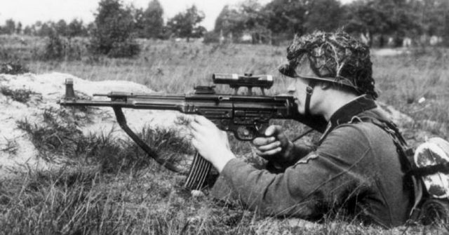 German soldier firing a StG 44. Photo Credit.