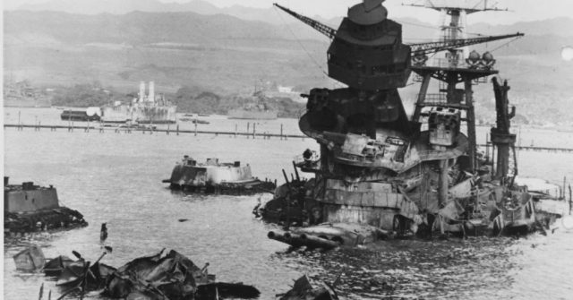 USS Arizona During the Pearl Harbor Attack.