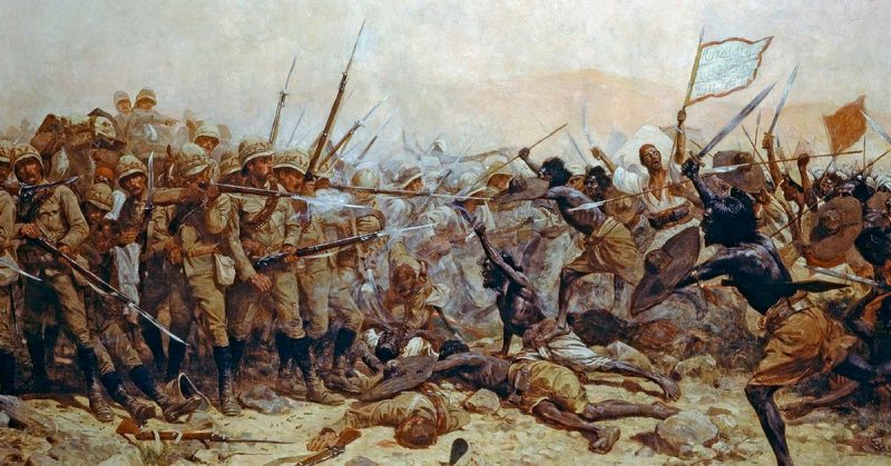 The Battle of Abu Klea, which took place during the desert expedition to bring relief to General Gordon, besieged in Khartoum, 1885.