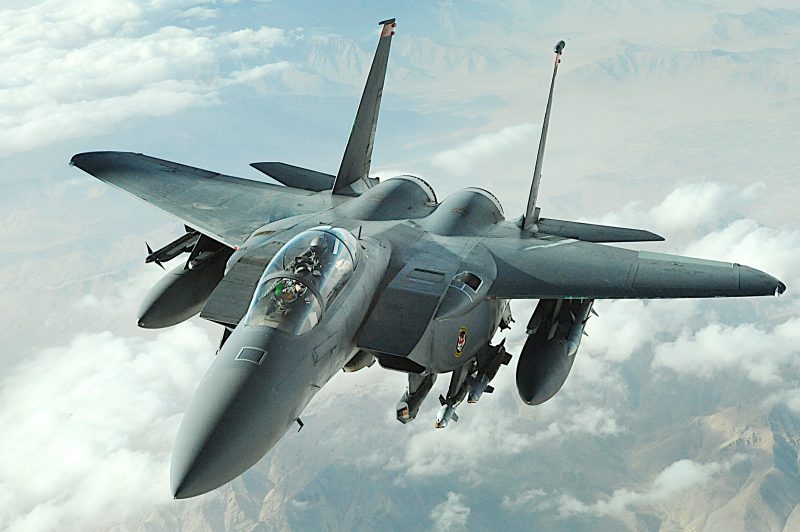 An F-15E Strike Eagle flies over Afghanistan. The F-15E's primary role in Afghanistan is providing close-air support for ground troops. 