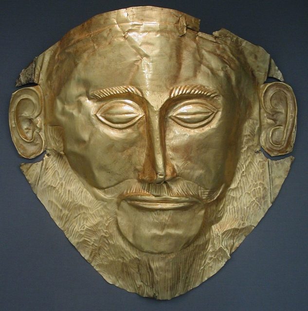Mask of Agamemnon, which Schliemann discovered in the late 1800's.