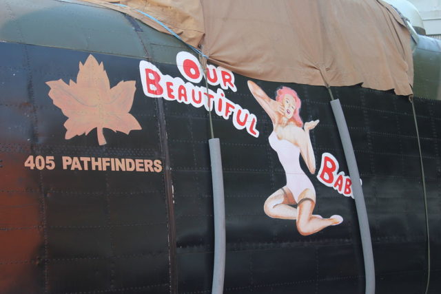 Our Beautiful Babe, 405 Pathfinders, Lancaster Bomber Cockpit, apparently based on the original KB976 airframe and possible parts from KB994. By Tim Sheerman-Chase - Avro Lancaster KB976 RestorationUploaded by High Contrast, CC BY 2.0, https://commons.wikimedia.org/w/index.php?curid=24618186