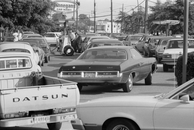 Line at a gas station in Maryland, United States, June 15, 1979.