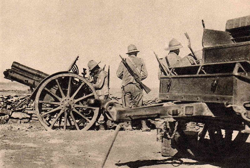 Italian artillery in Tembien, Ethiopia, in 1936.