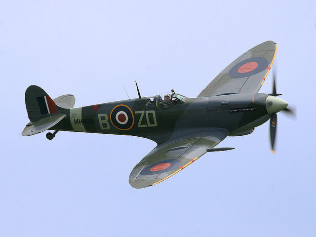 The famous British Spitfire. Bryan Fury75 at fr.wikipedia, CC BY-SA 3.0