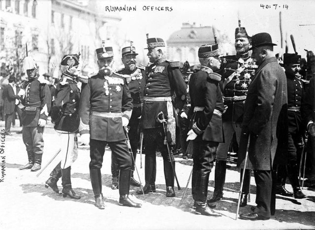 Some fairly elaborate Romanian Officer uniforms during WW1. Wikipedia / George Grantham Bain Collection / No known restrictions on publication.