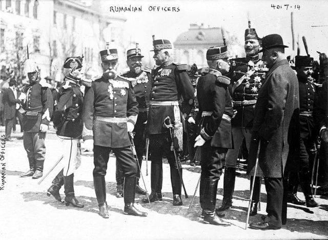 Some fairly elaborate Romanian Officer uniforms during WW1. Wikipedia / George Grantham Bain Collection / No known restrictions on publication.