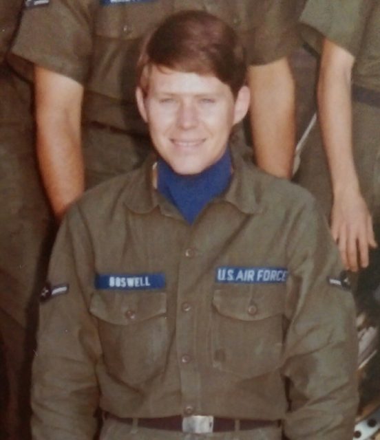 Boswell is pictured in 1972 while attending training at Vandenberg Air Force Base in California. Courtesy of Jack Boswell