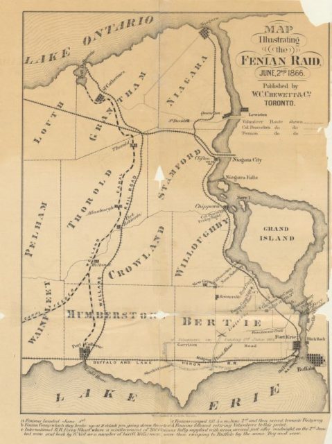 A map of the raids in the heart of the Great Lakes region. Wikipedia/Public Domain