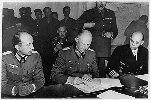Alfred Jodl, Chief of Staff for the German Army in 1945 signed the unconditional surrender of all Wehrmacht forces on May 7th, 1945. This proved to be the spark which ignited the powder keg of frustration between Civilian and Military personnel. Source: Wiki/ Public Domain