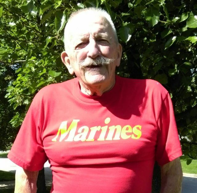 Inspired by his next-door neighbor, Walter McHugh attempted to enlist in the Marines when only 14 years old. He later served in WWII with the Navy and deployed to Korea with the Marine Corps. Courtesy of Jeremy P. Ämick