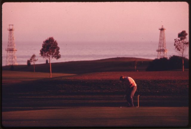 The area where Nishino fell on prickly pear cactus, now a golf field Image Source: Wikipedia