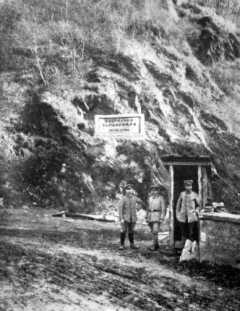 Field positions for the German Alpine Corps, to which the Wurtemburger Mountain Troops were attached. Image Source: Wikimedia Commons/ public domain.