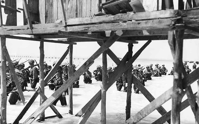 Marines landing on Tarawa Island.