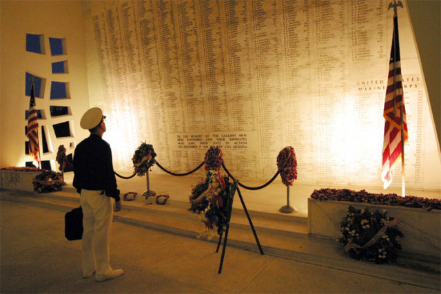 USS Arizona memorial interior. The Shrine Room.