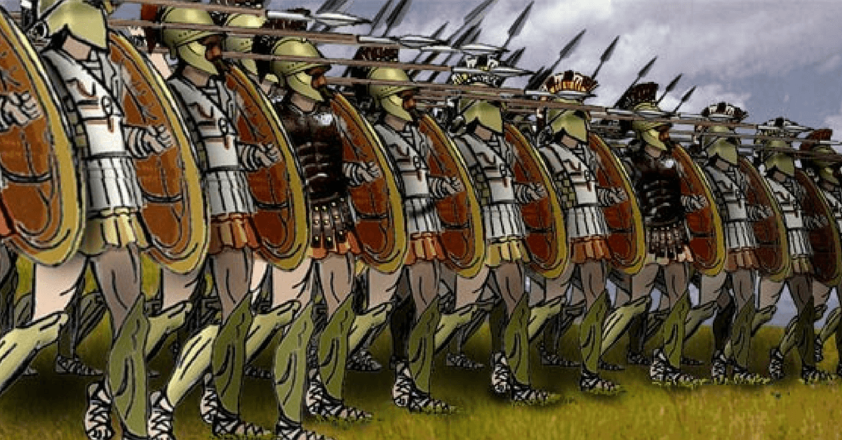 Greek phalanx formation based on sources from the Perseus Project. 