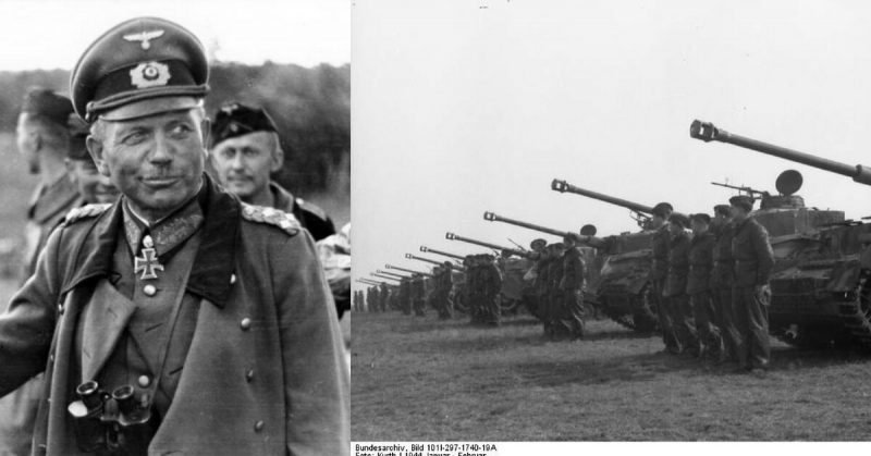 Left: Heinz Guderian on Eastern Front, July, 1941; Right:  12th SS Panzer Division. By Bundesarchiv - CC BY-SA 3.0 de