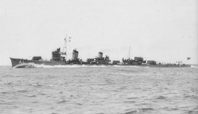 Japanese Destroyer Yamagumo via commons.wikimedia.org Public Domain