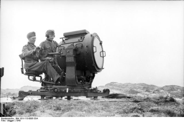 A searchlight deployed at a coastal battery. Photo Credit