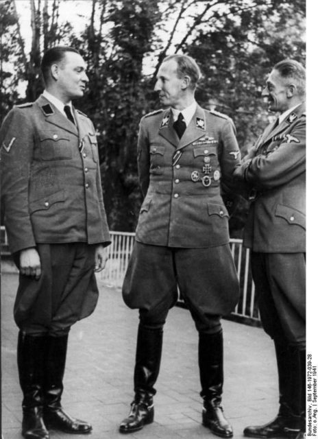 Heydrich and K.-H. Frank in Prague. Photo Credit