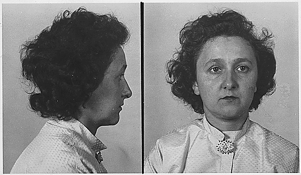 Police booking photograph of Ethel Rosenberg.