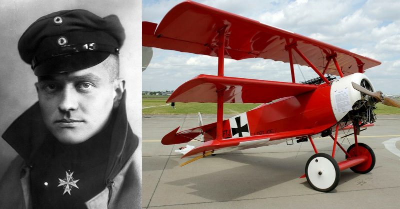 Left: Manfred von Richthofen, the Red Baron. Right: Fokker DR 1 Replica at the ILA 2004. Noop1958 - CC BY-SA 3. By Noop1958 - CC BY-SA 3.0