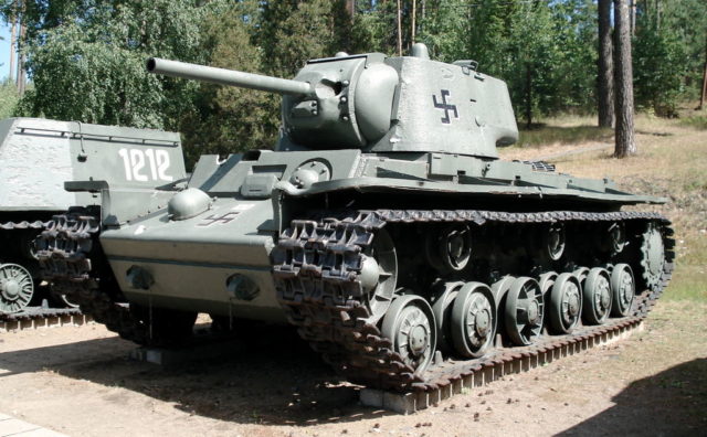 KV-1 produced in 1942, displayed in Finnish Tank Museum in Parola. Photo Source 