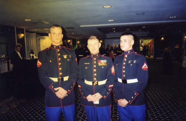 Dunham with other Marines.