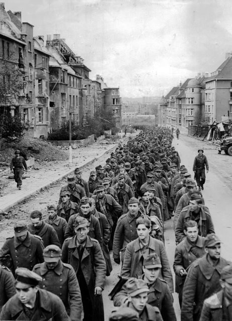 Some of the German soldiers who were captured during the Battle of Aachen in October 1944.