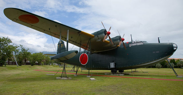 A Kawanishi H8K2 Type 2 Flying Boat (No. 426) on exhibit at the Kanoya Museum in Japan Image Source: Max Smith / Public Domain